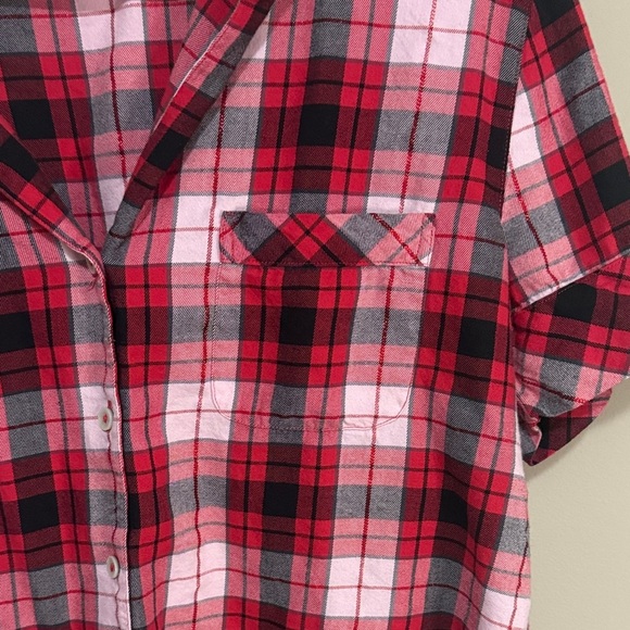 Victoria's Secret Red and Black Plaid Sleep Shirt - Picture 3 of 5